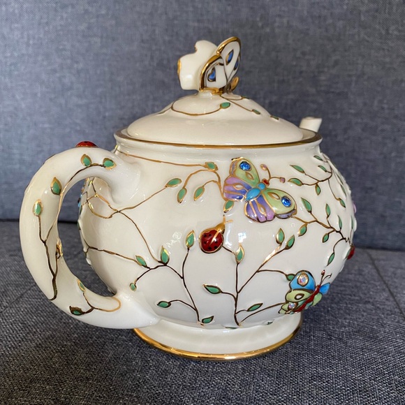 Lenox Summer Enchantment Teapot 2003🦋 - Picture 3 of 17